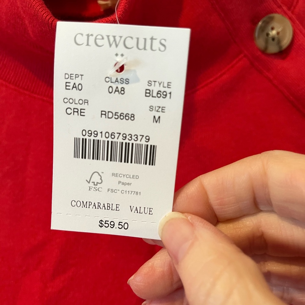 J Crew Crewcuts size M mock turtleneck holiday sweatshirt, NWT - Picture 4 of 10